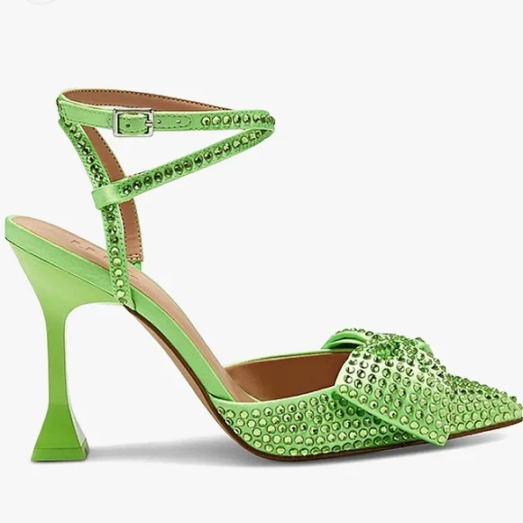 New w/Box INC International Concepts Stefia Lime Bow Rhinestone Ankle Strap Heel - Picture 3 of 6